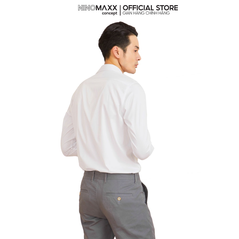 N&amp;M CLUB Áo sơ mi Nam tay dài trơn chất liệu 100% cotton thoáng mát 2106005