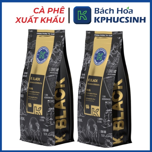 Combo 2 túi cà phê rang xay nguyên chất K Black 454g/túi KPHUCSINH - Hàng Chính Hãng