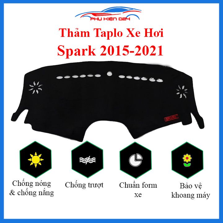 Thảm taplo Spark 2015-2016-2017-2018-2019-2020-2021-2022 chống nắng nóng làm mát xe mở rộng tầm nhìn