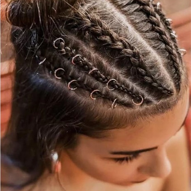 Set 5 Vòng Buộc Tóc Bằng Gỗ Tự Nhiên Đính Ngọc Trai Phong Cách Hip hop