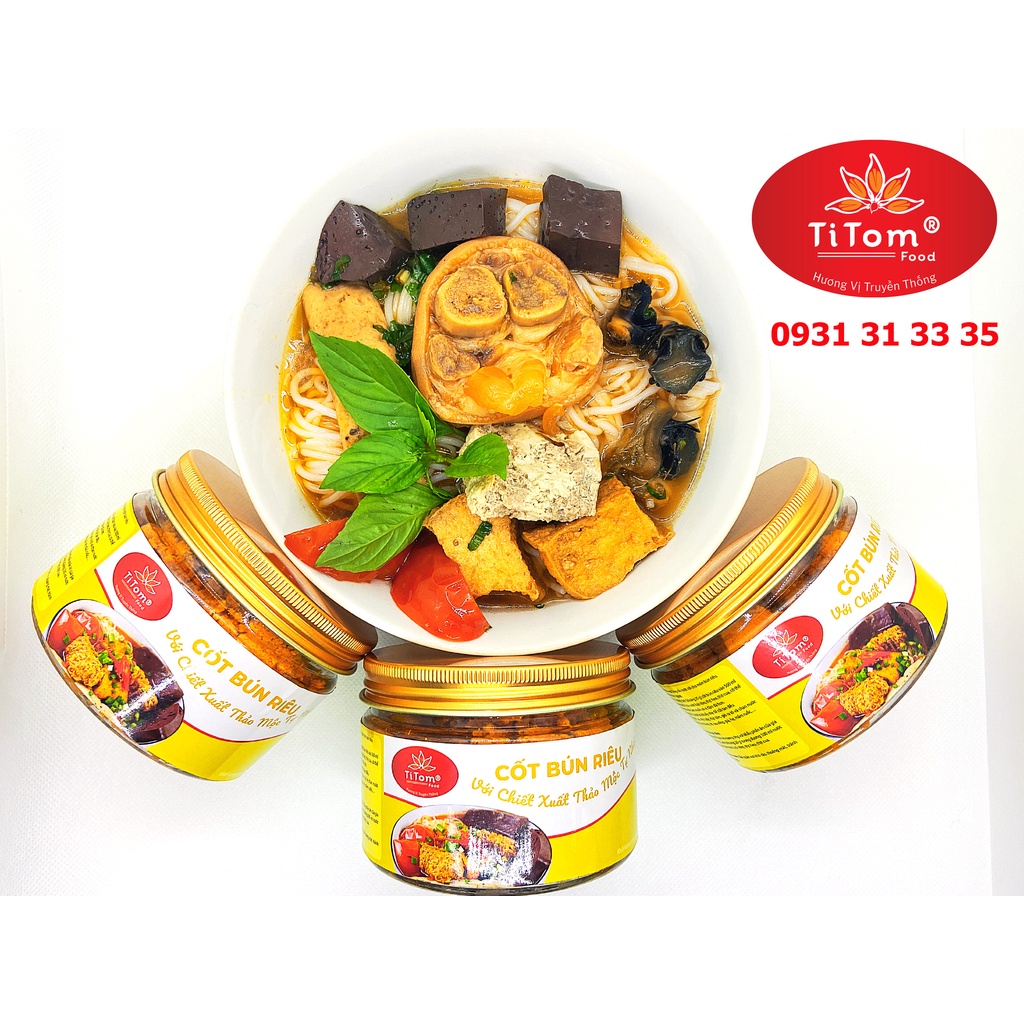 Gia vị nấu bún riêu nêm sẵn Titom 250g dùng nấu nước lèo bún riêu cua