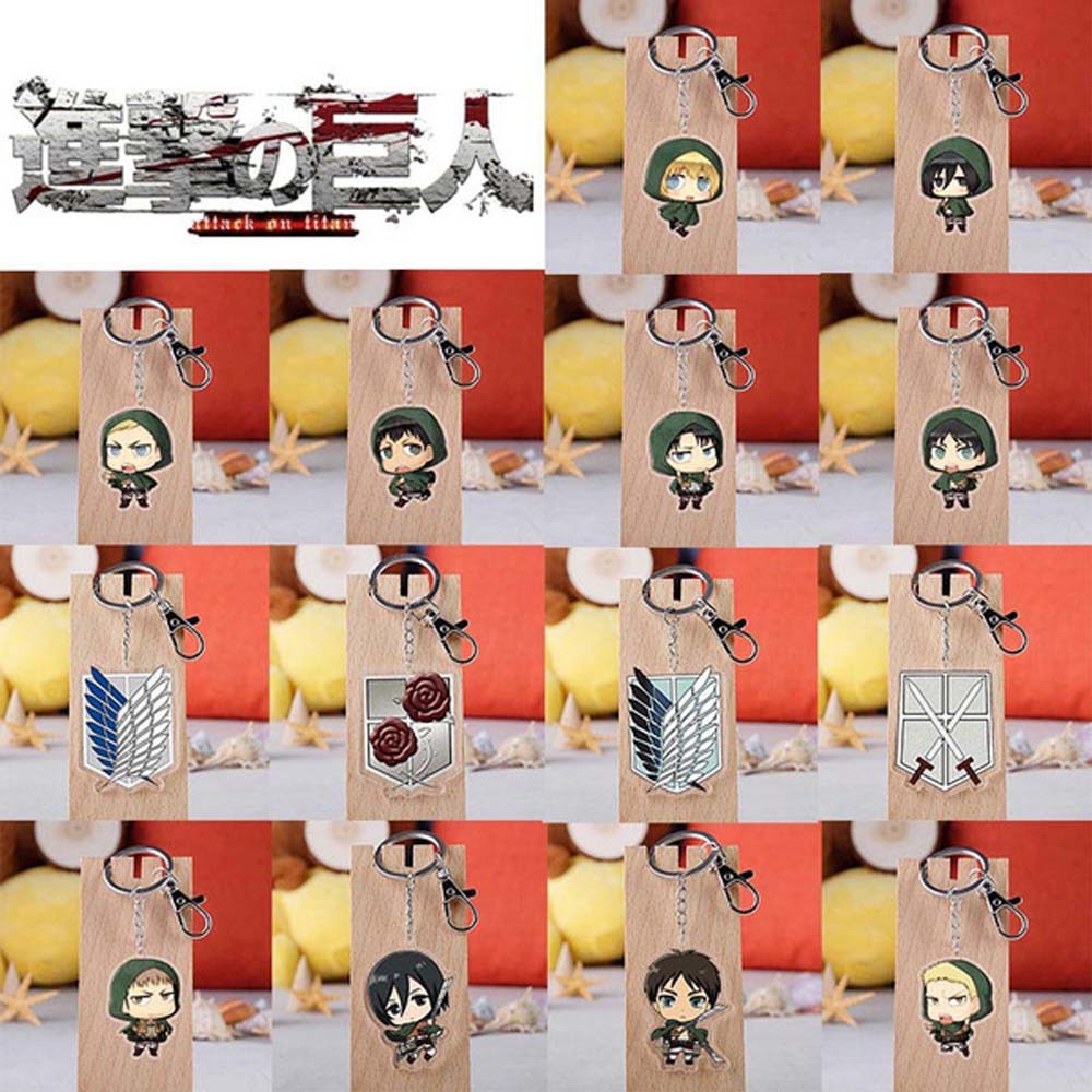 Móc khóa hình nhân vật anime Attack On Titan đáng yêu
