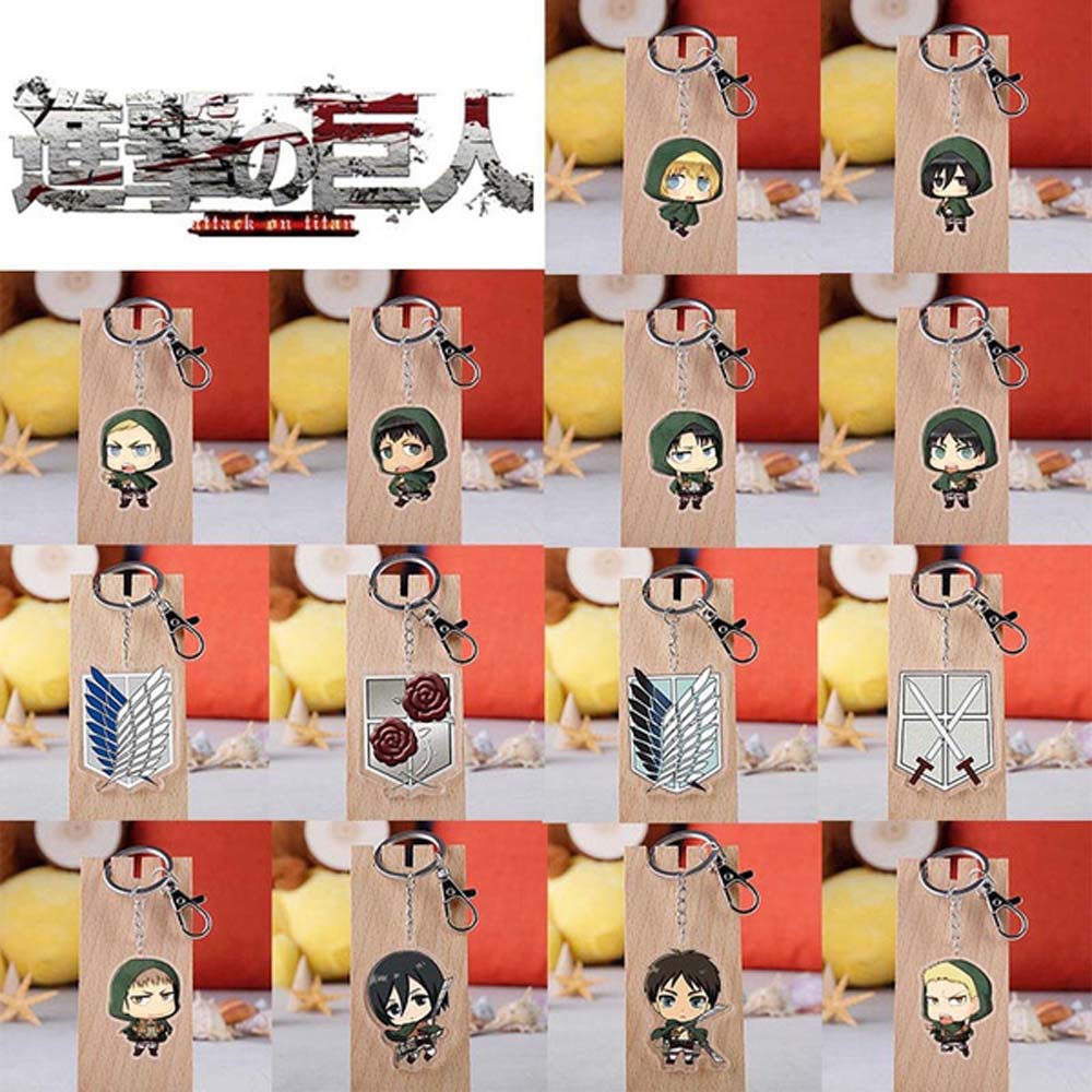 ALLGOODS Creative Attack on Titan Keychain Bag Pendant Gift Double Sided Anime Attack on Titan Car Key Holder Car Key Rings For Men Women Kid Key Rings Special Car Interior Accessories Acrylic