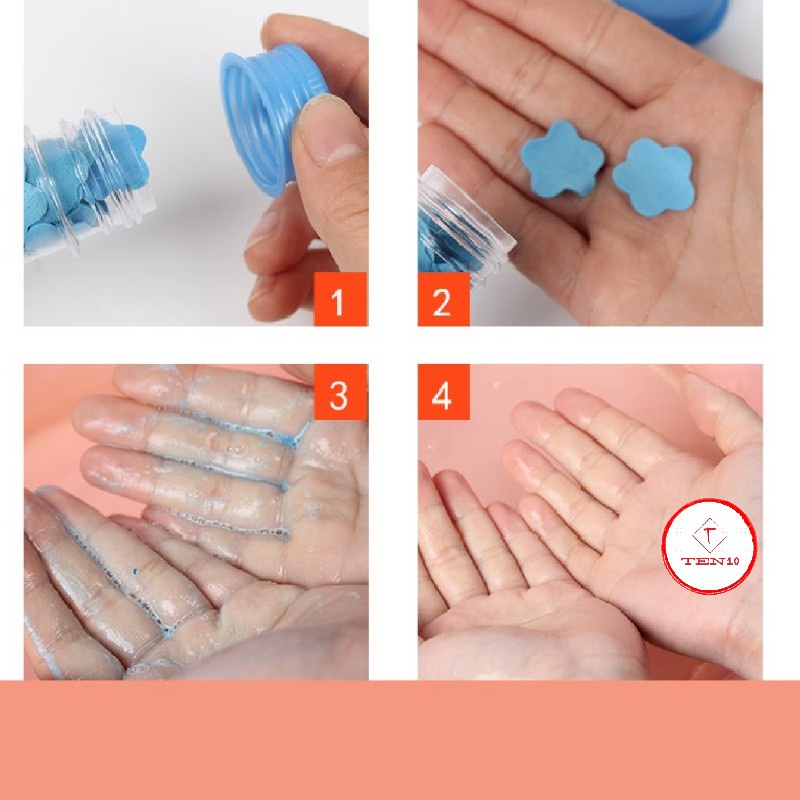 Xà phòng giấy rữa tay xà bông giấy hình cánh hoa nhỏ gọn dễ dàng mang theo diệt khuẩn 99% phòng tránh dịch bệnh