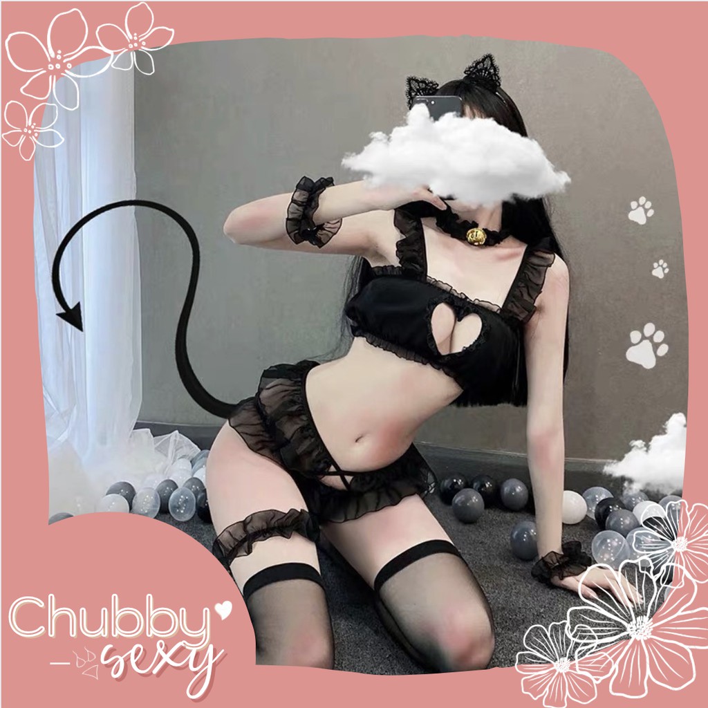 Cosplay Cô Mèo Hoang Gợi Cảm -  Chất Liệu Cao Cấp Kèm Vòng Cổ Chuông - CPL18 - Chubby.Sexy