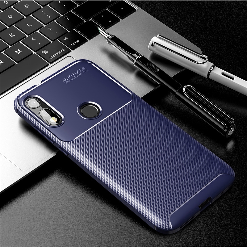 Motorola Moto E 2020 Case Carbon Fiber Shockproof TPU Back Cover Full Protector Fitted Soft Silicone Case