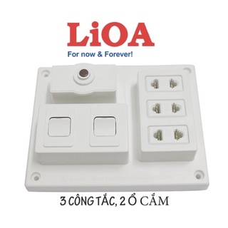 Bảng điện nổi Lioa 2 công tắc 3 ổ cắm
