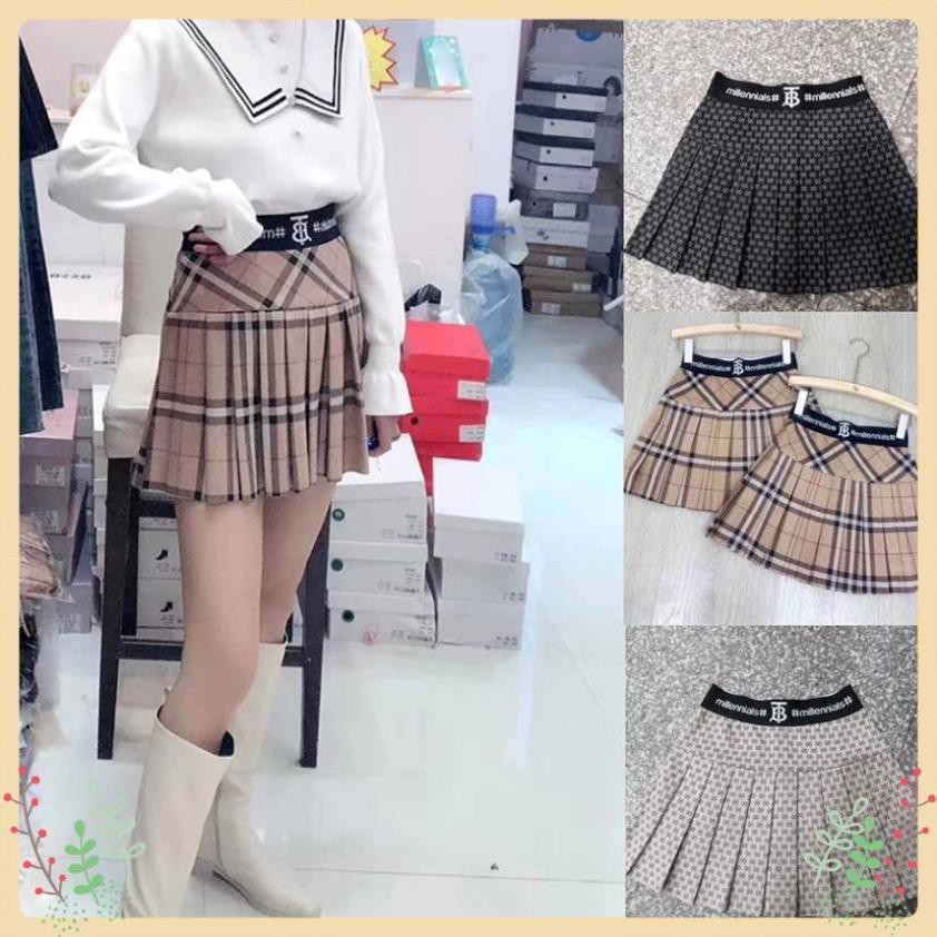 Chân Váy Xếp Ly Lury Nữ Hàng Cao Cấp, Chân Váy Dáng Xòe Ngắn, Chất Vải Co Giãn, Khóa Hông Siêu Tôn Dáng, Họa Tiết BB/GC