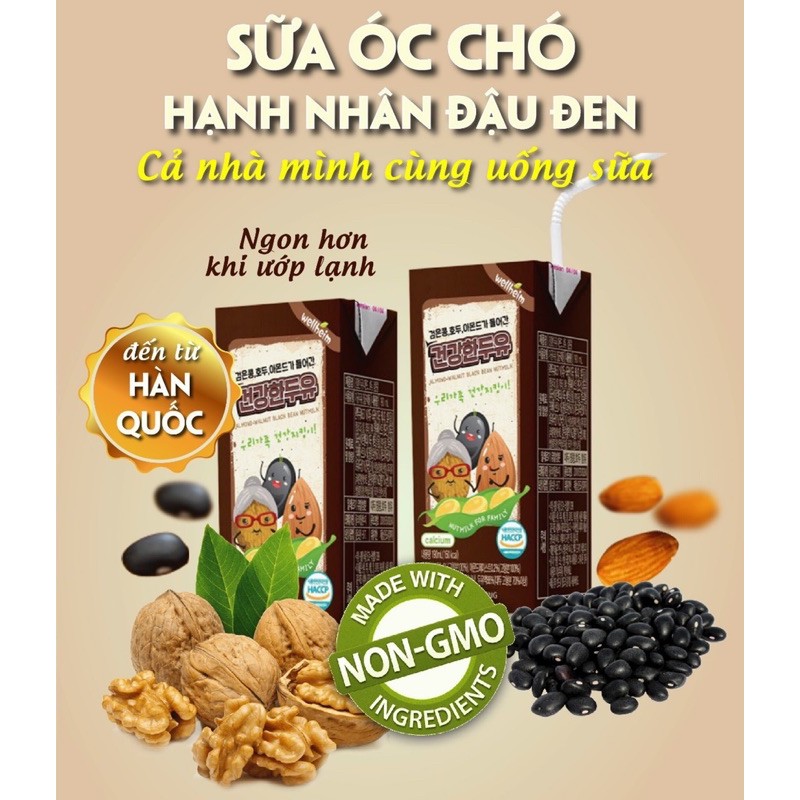 Sữa Hạt Hạnh Nhân Óc Chó Hàn Quốc Thùng 24 hộp