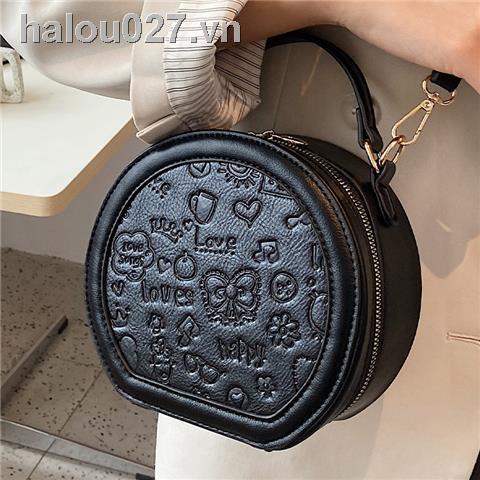 Túi Đeo Chéo Hình Tròn Nhỏ Gọn Phối Dây Xích Thời Trang Mùa Hè Dành Cho Nữ 2021