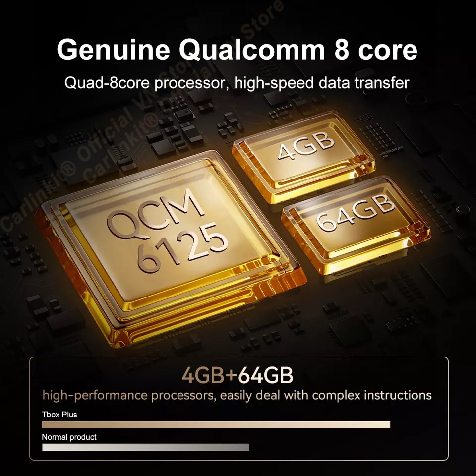 CARLINKIT Tbox Plus-Carplay Android AI Box Biến Màn Hình Zin Thành Màn Hình Android, Ram 4Gb Rom 64Gb Sim 4G