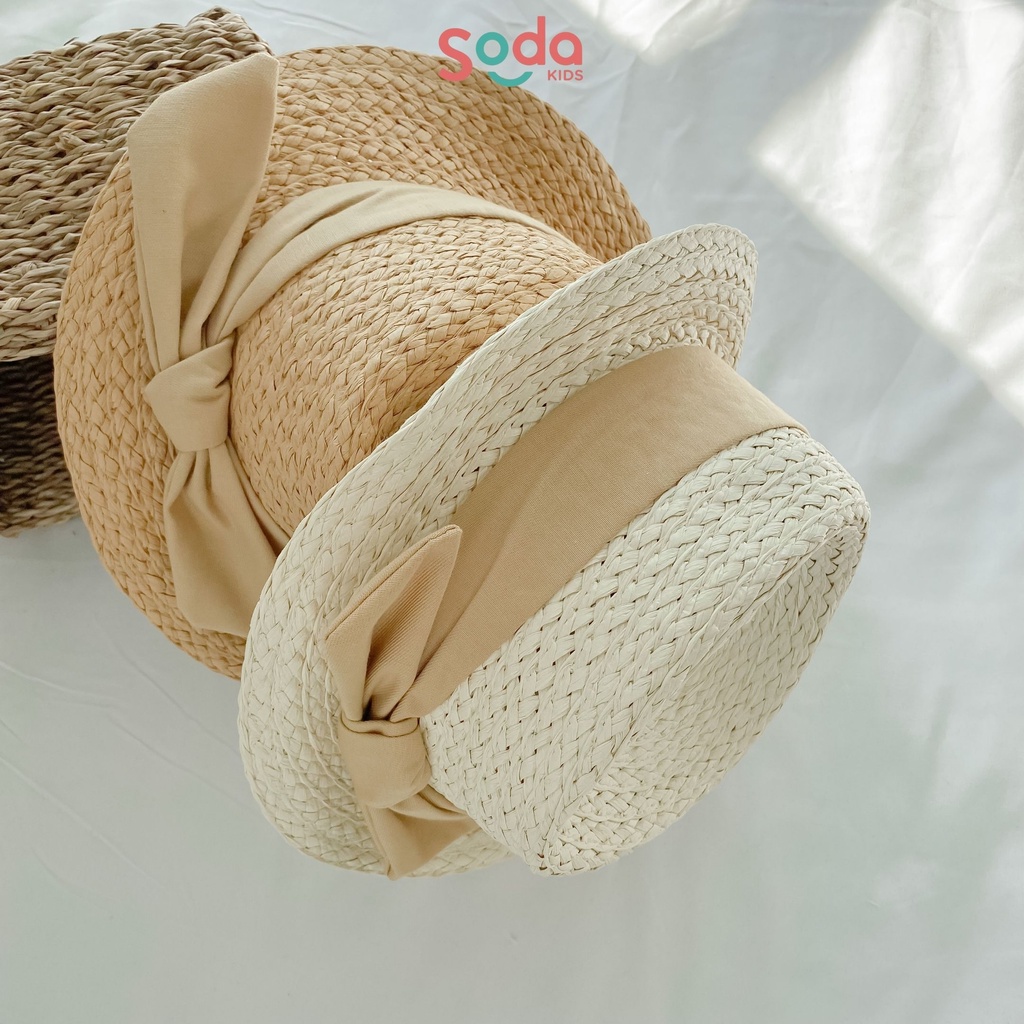 Mũ cói phớt buộc nơ 2 màu (Ảnh thật)