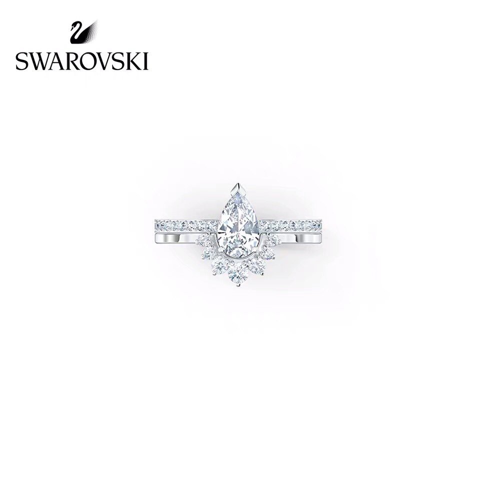 Nhẫn Kim Loại Đính Đá Swarovski Cao Cấp Sang Trọng Cho Nữ