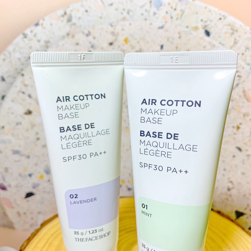 Kem lót điều chỉnh màu da THE FACE SHOP Air Cotton Makeup Base SPF30 PA++