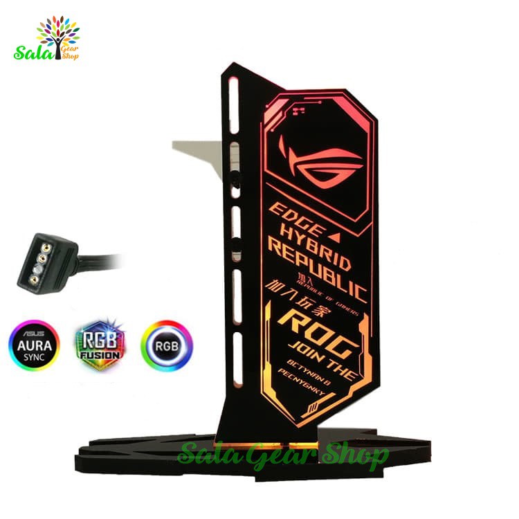 Bộ đỡ card vga chống xệ khắc chử ROG led RGB sync main 5v 3pin