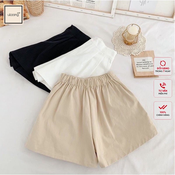 Set 3 Quần Short Đũi Nữ 3 Màu Be - Đen - Trắng VNXK Mặc Ở Nhà Siêu Mát Siêu Nhẹ