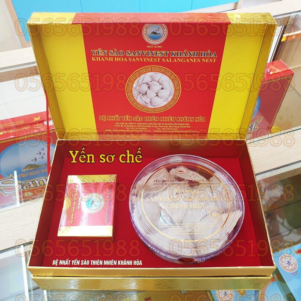 Yến sào Khánh Hòa Sanvinest nguyên tổ sơ chế 50 gram (tặng kèm hộp 3 gram bên trong)