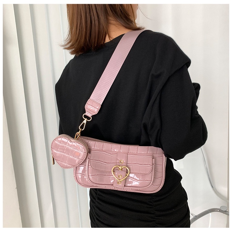 Túi Xách Đeo Vai / Kẹp Nách Họa Tiết Da Cá Sấu Thời Trang 2021 Dành Cho Nữ