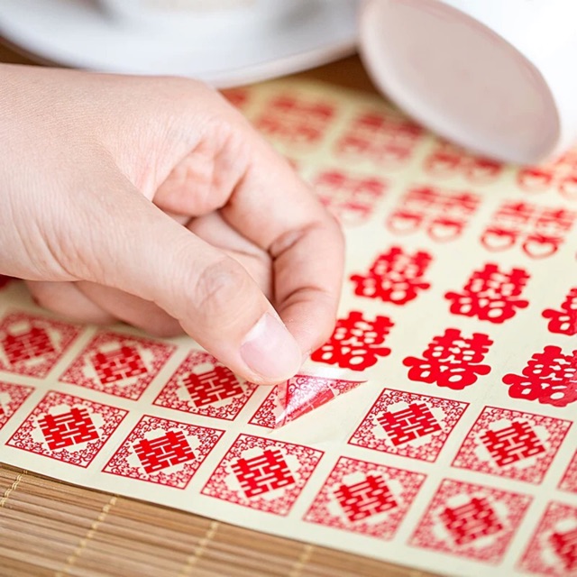 *CHỮ HỶ DÁN TRÁI CÂY