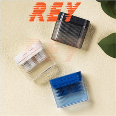 Chuốt gọt chì 2 lỗ chuốt có ngăn chứa rác nhựa trong Deli H553