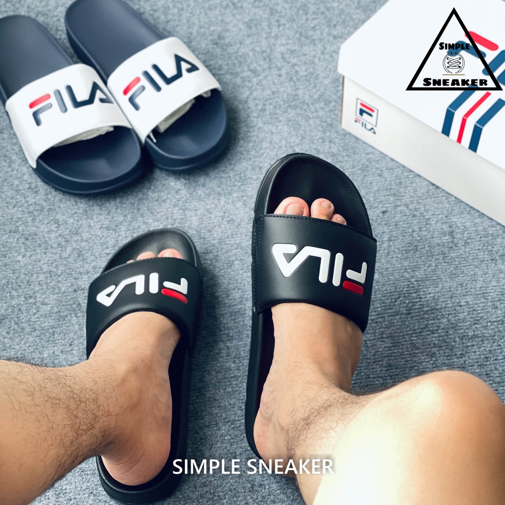 Dép Fila Chính Hãng 🔴SIMPLE SNEAKER🔴 Fila Drifter Black Slide Dép Quai Ngang Fila Thời Trang Nam Nữ Chuẩn Auth