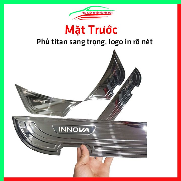 Bộ ốp tapli Innova 2017-2020 vân Titan chống xước va đập khi mở cửa và làm đẹp xe