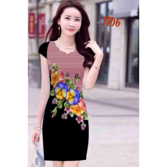 Mẫu TT06-Đầm suông 3D, xưởng nhà làm,hình thật,đồng giá 129k
