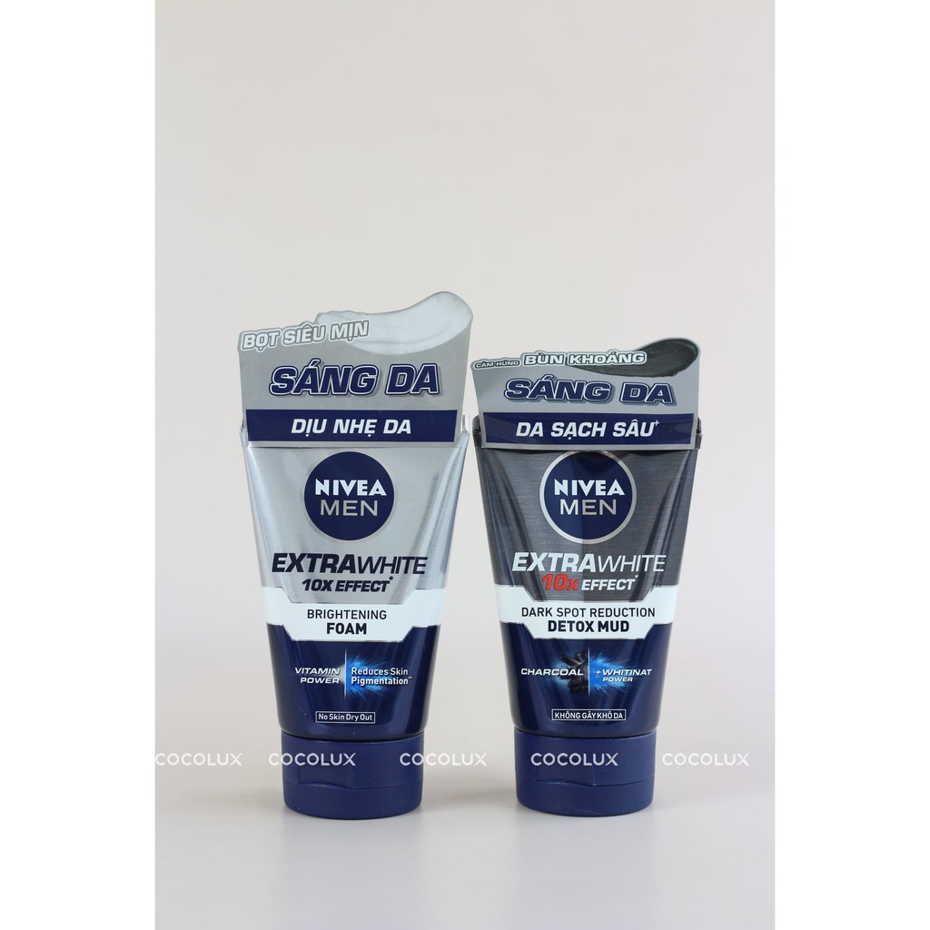 Sữa rửa mặt Nivea Men Extra White 10X Effect 100g[COCOLUX]