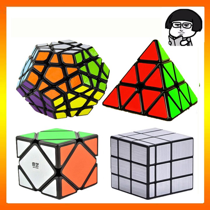 Trọn Bộ 4 Rubik Biến Thể Megaminx - Pyraminx - Skewb - Mirror - Hàng Cao Cấp, Xoay Trơn, Cực Mượt