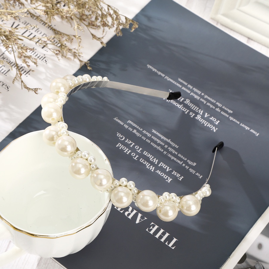 Băng Đô Hợp Kim Đính Ngọc Trai Toàn Diện Phong Cách Hàn Quốc Cho Nữ