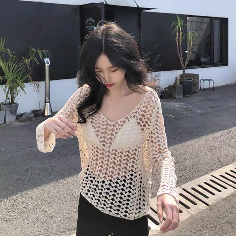 Áo lưới tim đi biển siêu xinh (kèm ảnh thật,video)