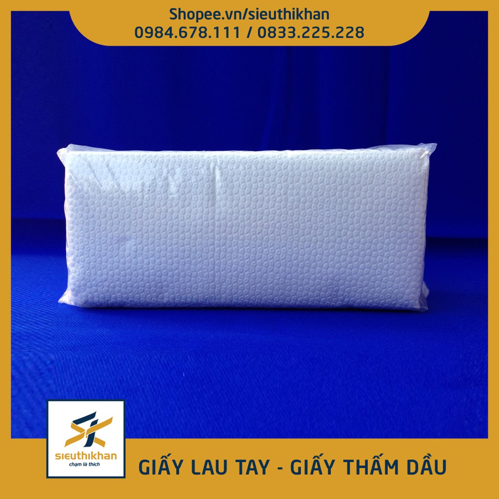 Giấy lau tay - Giấy thấm dầu 2 lớp 100 tờ, giấy dai và thấm nước [GIẤY LOẠI 1] SIÊU THỊ KHĂN