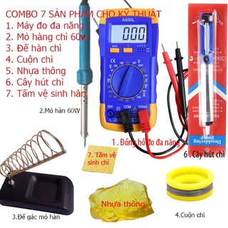 Đồng hồ đo vạn năng A830L + 6 món dụng cụ kỹ thuật hàn