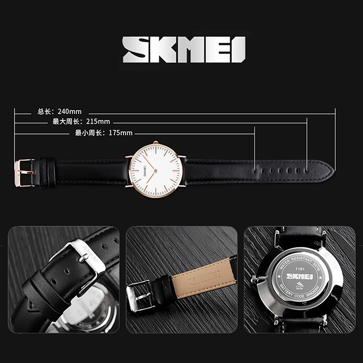 [siêu rẻ] Đồng hồ nam SKMEI 1181 dây da mềm mại, dễ sử dụng
