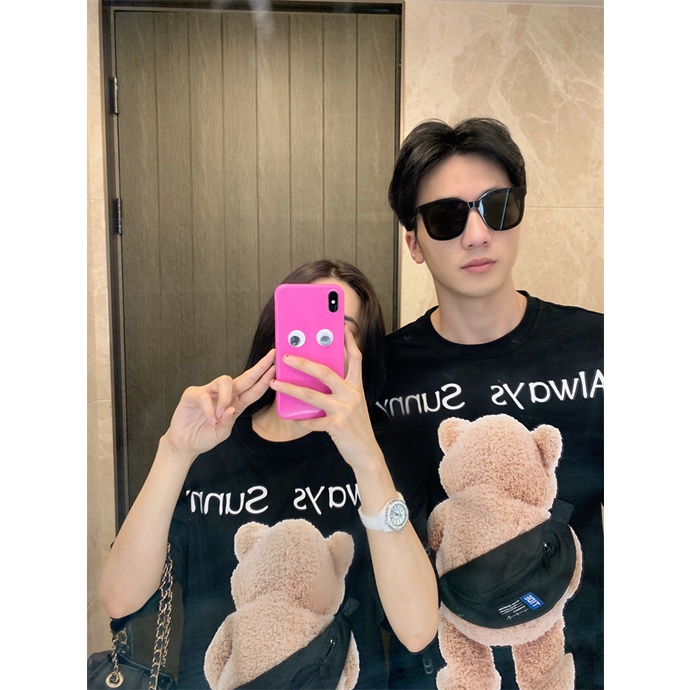 Áo thun tay lỡ nam nữ - áo phông nam nữ unisex form rộng mẫu Gấu Always Sunny Hot chất 100% cotton mềm mịn thấm hút