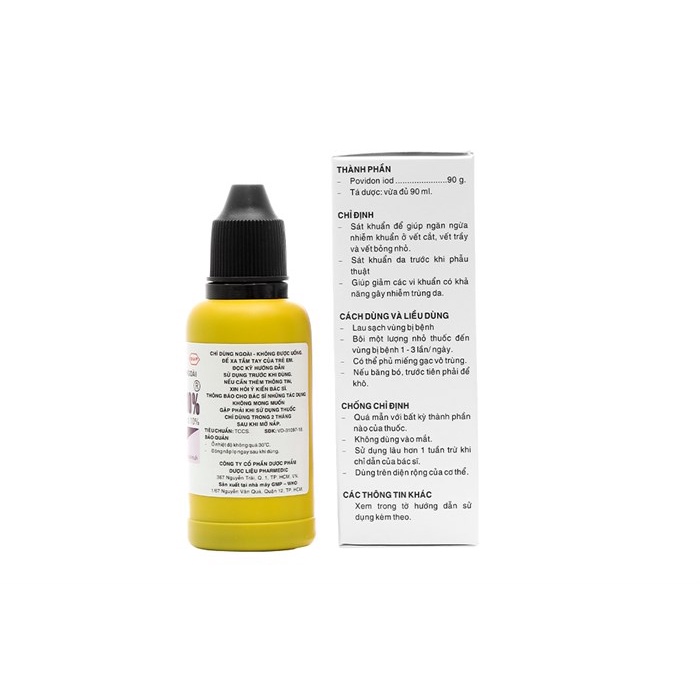 Dung dịch sát khuẩn phẫu thuật Povidine 10% 90ml povidon dùng ngoài da