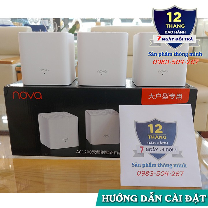 Logo NOVA - Bộ 3 Cục Wifi Mesh không dây Tenda Nova MW3 - Phiên bản logo NOVA - Tiếng Anh