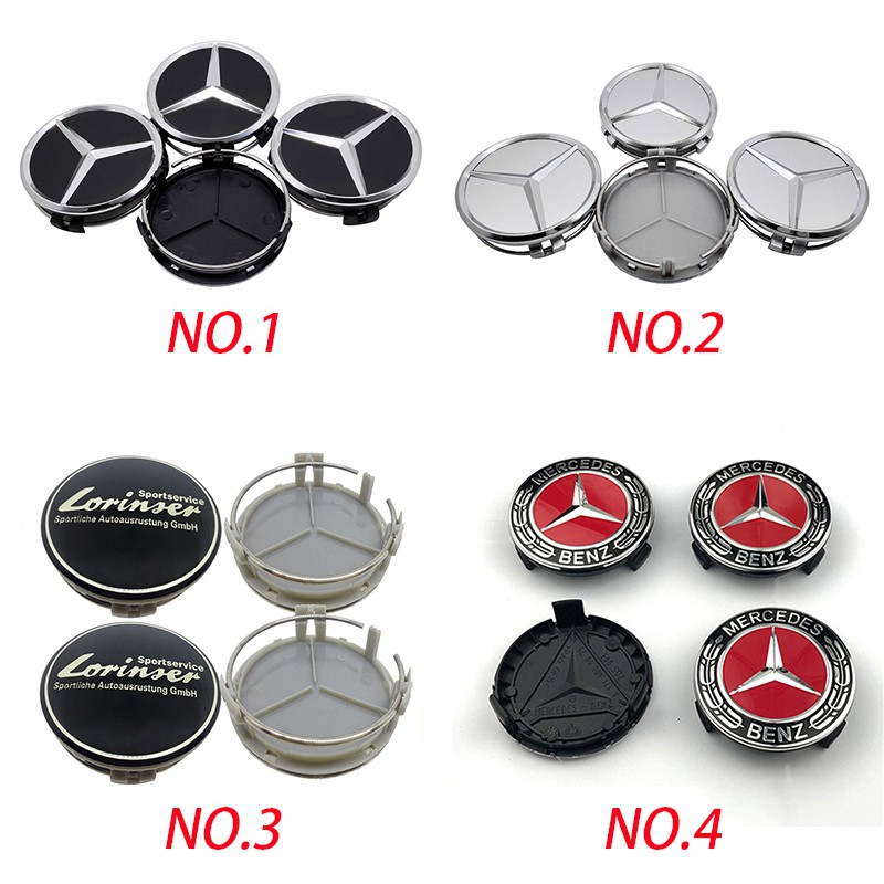 Set 4 Nắp Đậy Trục Bánh Xe Hơi Mercedes Benz Gl Slr Cla Clc Sls Gla Slk Gls Sl A C Mclaren W123 W110 W201 W100 W11 W312211 W203