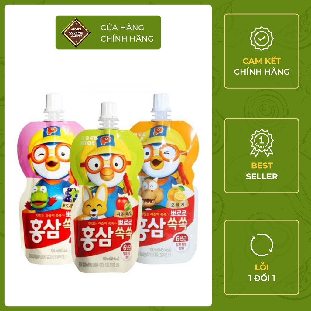 Nước trái cây Paldo Pororo gói 100ml (3 vị)