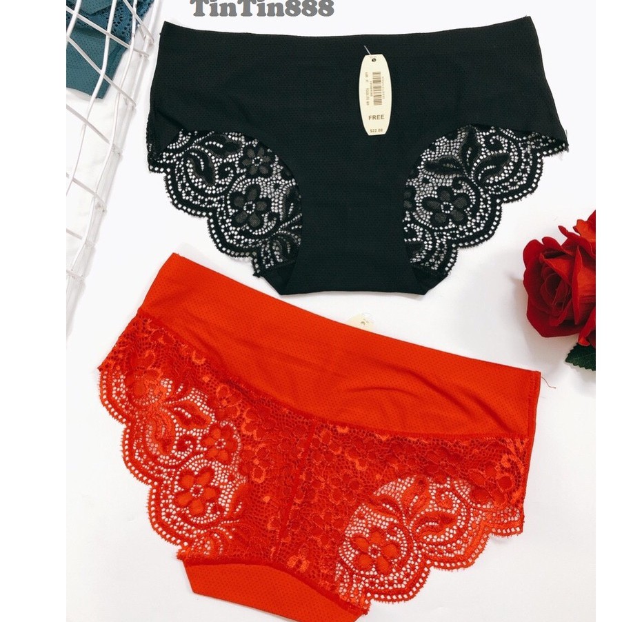 Bộ 10 quần lót su thông hơi phối ren mềm mịn sexy Q1534 - Quần chíp nữ không đường may - TINTIN888