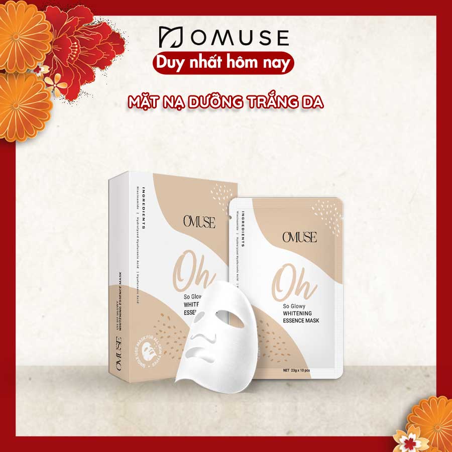 [Mã COSOMUSE34 giảm tối đa 90k đơn từ 800k] Mặt nạ dưỡng trắng da O'Muse Oh So Glowy Whitening Essence Mask 23g