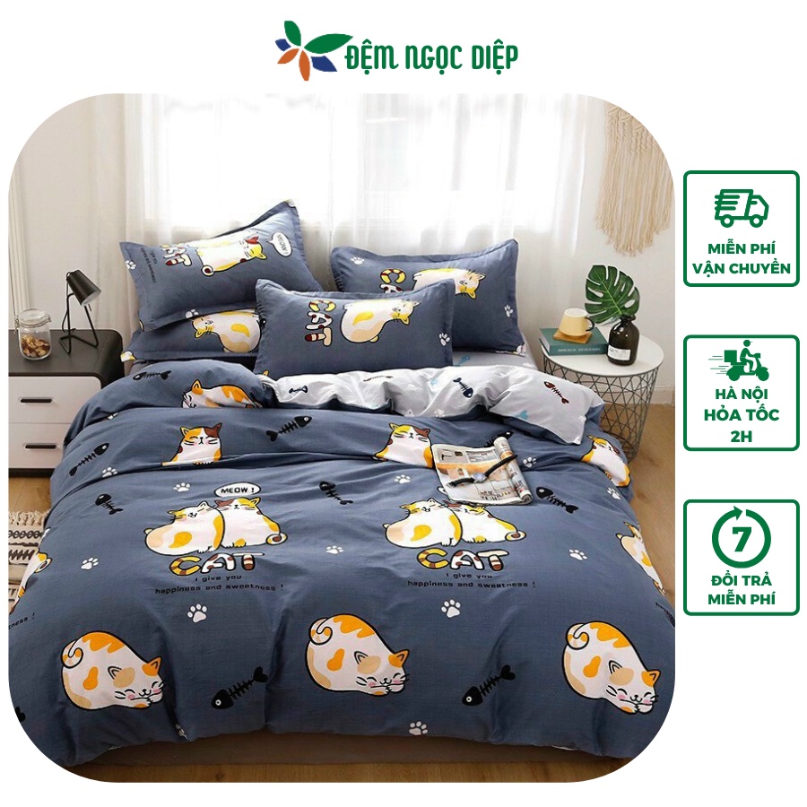 Bộ chăn ga gối bo chun bọc đệm kích thước 1m2 1m6 1m8 hoặc 2m2 ( không bao gồm ruột chăn, ruột gối)
