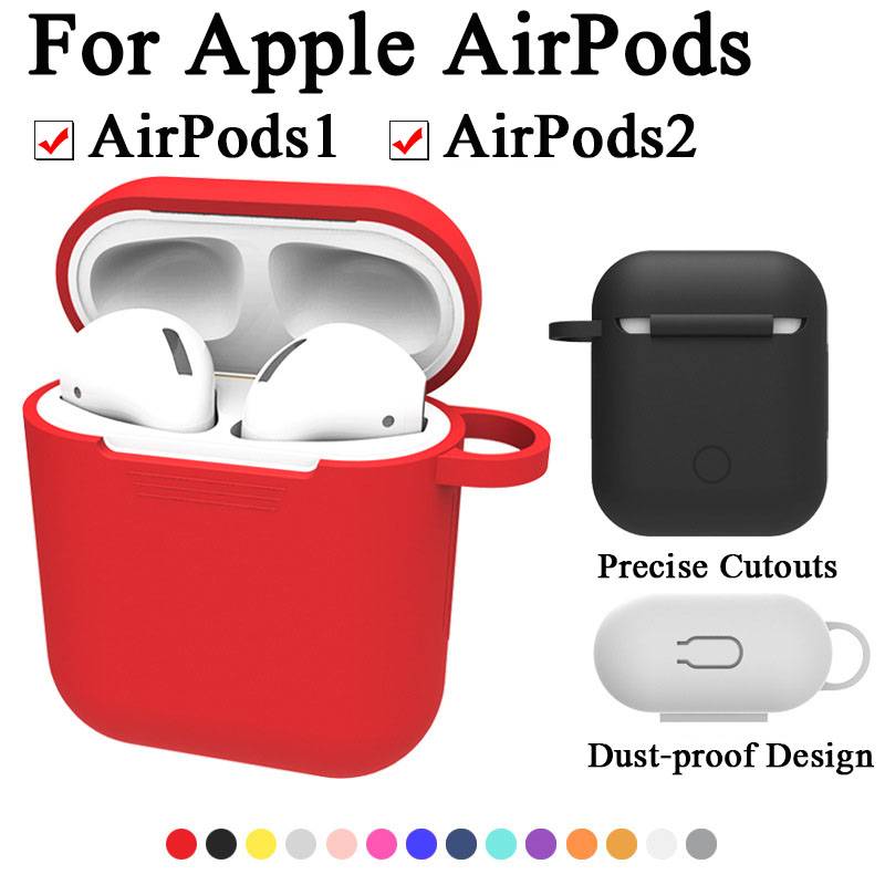 Vỏ bảo vệ hộp sạc tai nghe không dây Airpods 2 Airpods1 cùng móc kiểu dáng tiện lợi