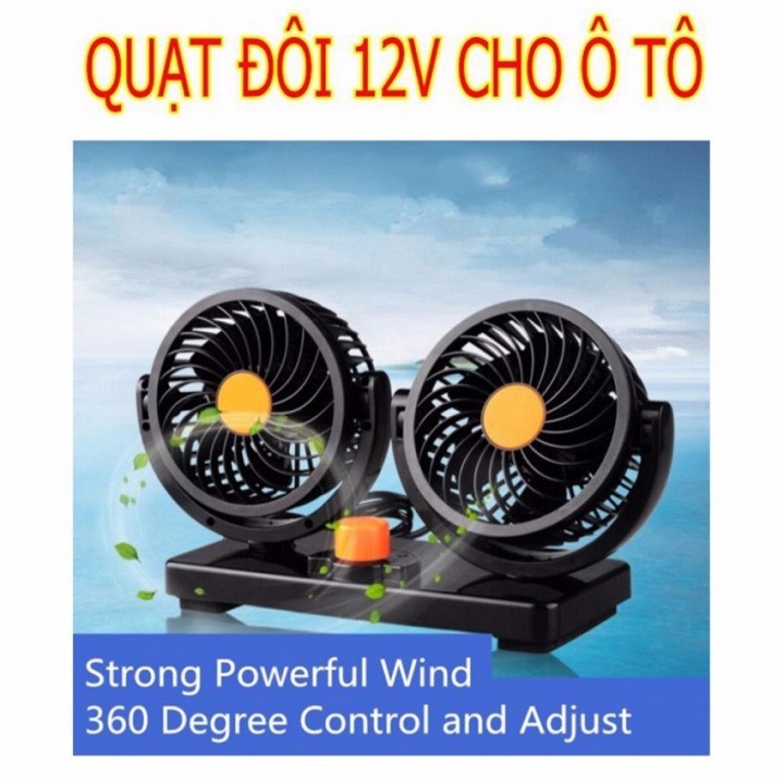 Quạt đôi 12V dành cho xe ô tô