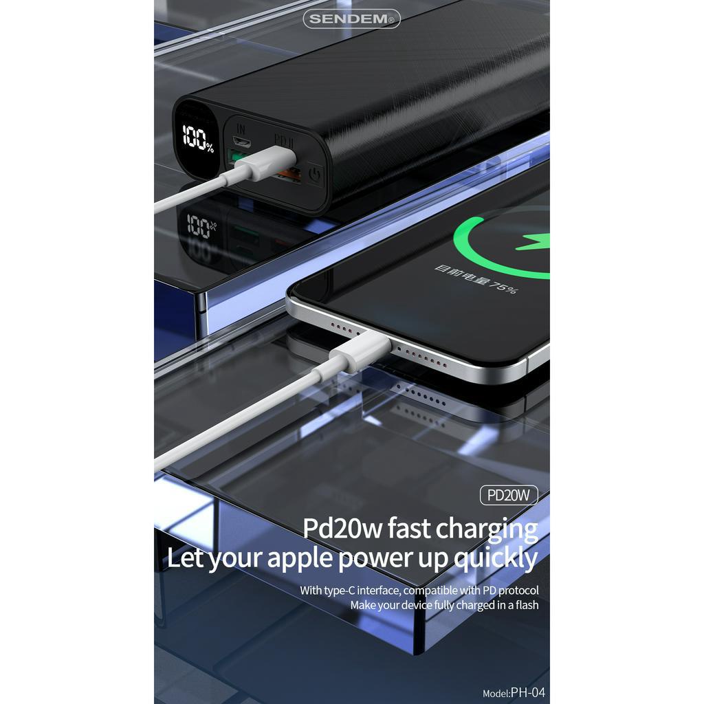 Sạc dự phòng Sendem PH04 20000Mah sạc nhanh PD22.5W