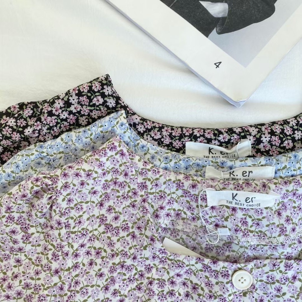 Váy hoa nhí cổ vuông VKE 1012-2 Ulzzang style🌸 Hàng Quảng Châu