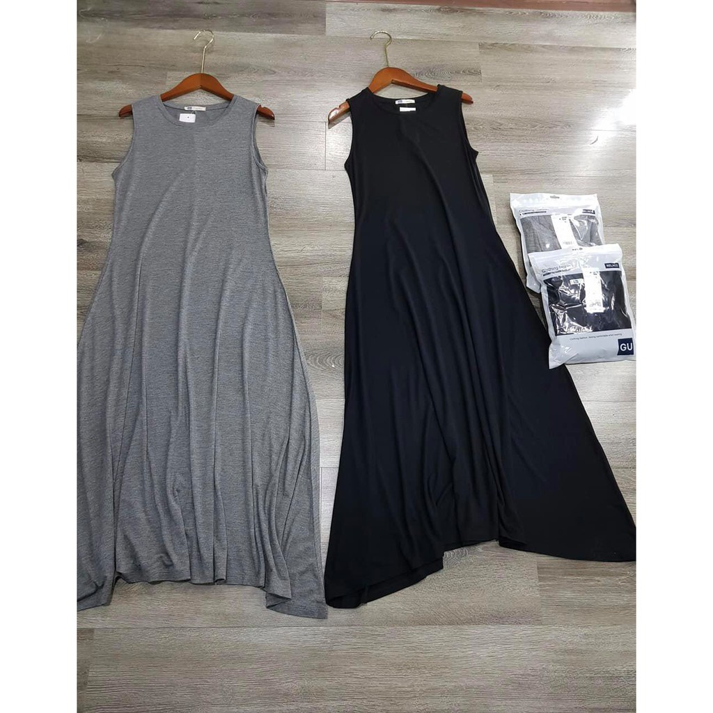 Váy thun dẻo không tay - chất thun cotton thấm mồ hôi khô thoáng