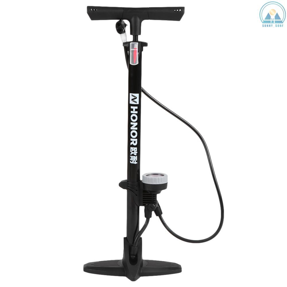 Sunny☀ Bicycle Floor Pump Tire Inflator with Gauge Cycling Bike Air Pump