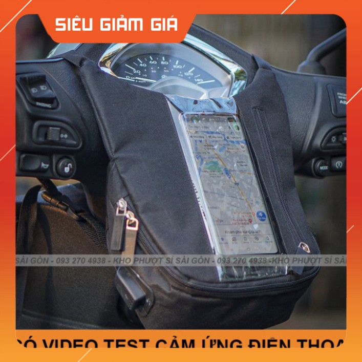 KHO SG- Giá buôn - Túi treo đầu xe Grab - đi giao hàng xem bản đồ tiện lợi - túi treo đầu xe cảm ứng điện thoại