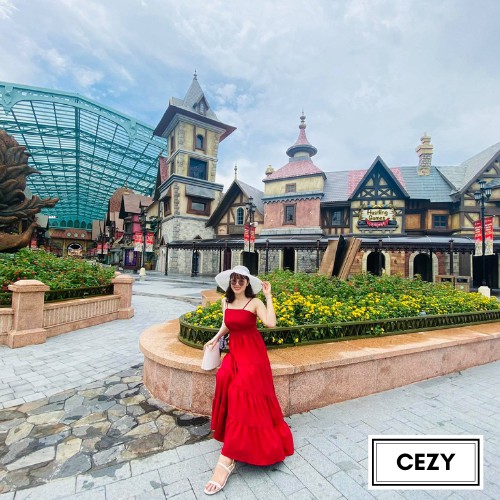 Đầm maxi 2 dây màu trơn có lót Cezy D33 | BigBuy360 - bigbuy360.vn